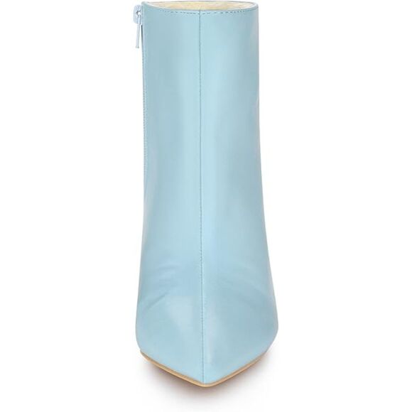 Allegra K Sky Blue Clear Heel Wedge Ankle Boots Sz 8 - Picture 3 of 10